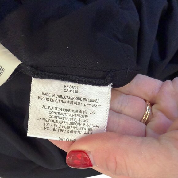 BCBGMAXAZRIA Black Tiered Taffeta Skirt Pleated Ruffle Mini Cocktail Dress 8 - Picture 5 of 5